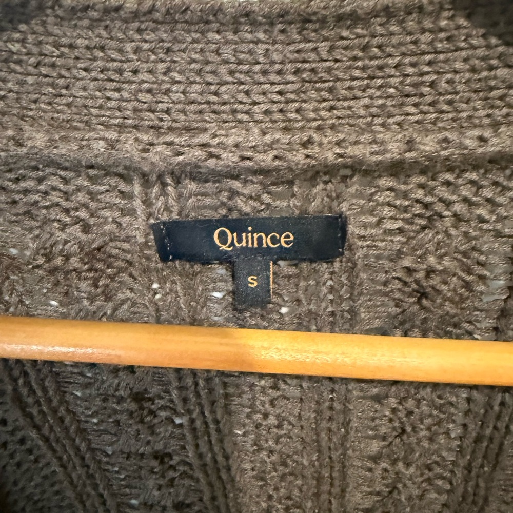 Quince Taupe Cable Knit Sweater